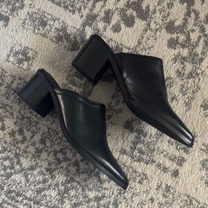 Black Women's Block Heel Mules